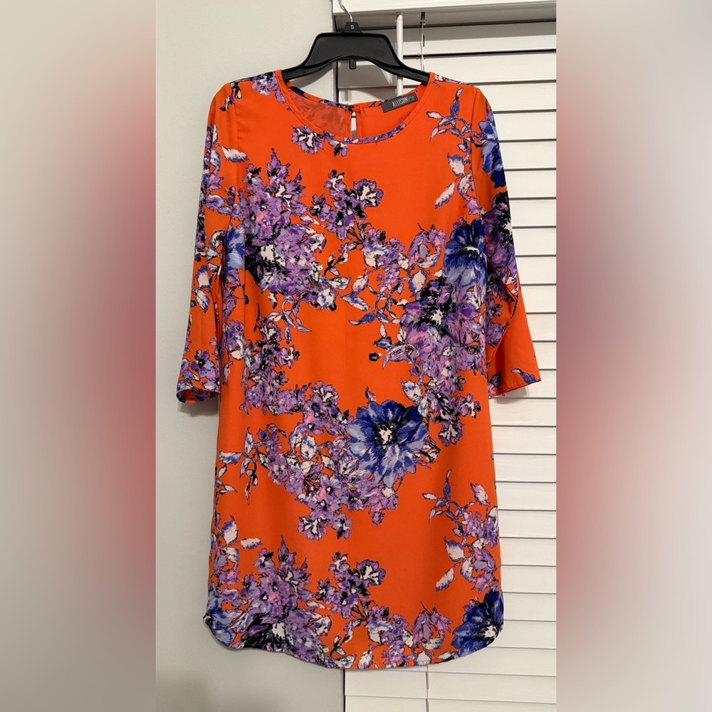 Allison Joy Floral Orange and Purple Women's Dress